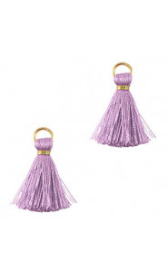 Mini Quaste 2cm - Gold-sheer lilac